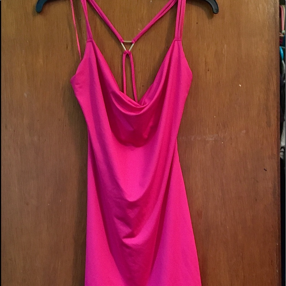 Sexy hot pink strappy Guess club dress